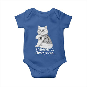 British Shorthair Skin Cancer Awareness Baby Onesie Melanoma Fighter Cat Gift TS12 Royal Blue Print Your Wear