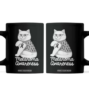 British Shorthair Skin Cancer Awareness Coffee Mug Melanoma Fighter Cat Gift TS12 Black Print Your Wear