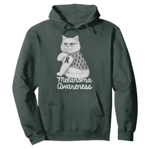 British Shorthair Skin Cancer Awareness Hoodie Melanoma Fighter Cat Gift TS12 Dark Forest Green Print Your Wear