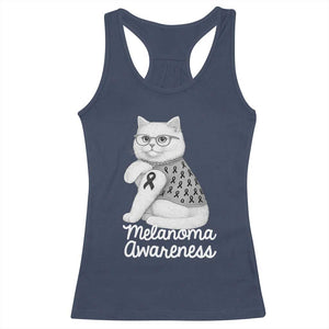 British Shorthair Skin Cancer Awareness Racerback Tank Top Melanoma Fighter Cat Gift TS12 Navy Print Your Wear