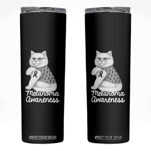 British Shorthair Skin Cancer Awareness Skinny Tumbler Melanoma Fighter Cat Gift TS12 Black Print Your Wear