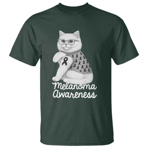 British Shorthair Skin Cancer Awareness T Shirt Melanoma Fighter Cat Gift TS12 Dark Forest Green Print Your Wear
