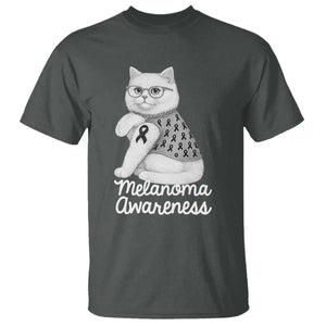 British Shorthair Skin Cancer Awareness T Shirt Melanoma Fighter Cat Gift TS12 Dark Heather Print Your Wear