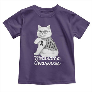 British Shorthair Skin Cancer Awareness Toddler T Shirt Melanoma Fighter Cat Gift TS12 Purple Print Your Wear