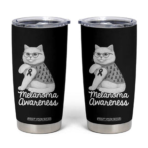 British Shorthair Skin Cancer Awareness Tumbler Cup Melanoma Fighter Cat Gift TS12 Black Print Your Wear