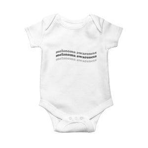 Melanoma Groovy Wavy Typography Baby Onesie Skin Cancer Warrior Gift TS12 White Print Your Wear