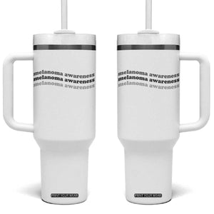 Melanoma Groovy Wavy Typography Tumbler With Handle Skin Cancer Warrior Gift TS12 One Size: 40 oz White Print Your Wear