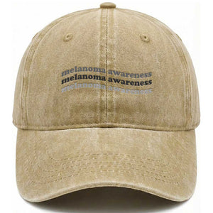 Melanoma Groovy Wavy Typography Washed Cotton Baseball Cap Skin Cancer Warrior Gift TS12 Print Your Wear