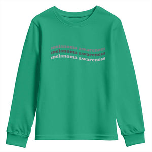 Melanoma Groovy Wavy Typography Youth Sweatshirt Skin Cancer Warrior Gift TS12 Irish Green Print Your Wear