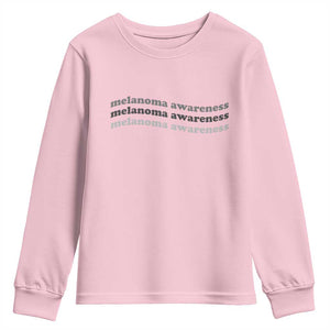 Melanoma Groovy Wavy Typography Youth Sweatshirt Skin Cancer Warrior Gift TS12 Light Pink Print Your Wear