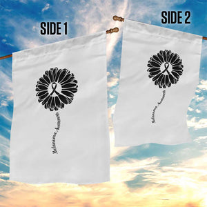 Melanoma Awareness Black Ribbon Flower Garden Flag Skin Cancer Fighter Gift TS12 Print Your Wear