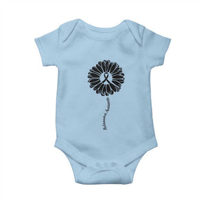 Melanoma Awareness Black Ribbon Flower Baby Onesie Skin Cancer Fighter Gift TS12 Light Blue Print Your Wear