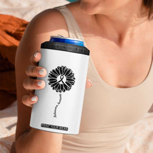 Melanoma Awareness Black Ribbon Flower 4 in 1 Can Cooler Tumbler Skin Cancer Fighter Gift TS12 Print Your Wear