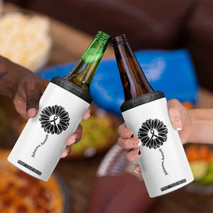 Melanoma Awareness Black Ribbon Flower 4 in 1 Can Cooler Tumbler Skin Cancer Fighter Gift TS12 Print Your Wear