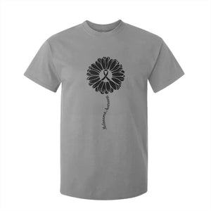 Melanoma Awareness Black Ribbon Flower T Shirt For Kid Skin Cancer Fighter Gift TS12 Sport Gray Print Your Wear