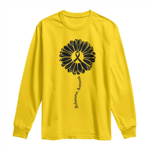 Melanoma Awareness Black Ribbon Flower Long Sleeve Shirt Skin Cancer Fighter Gift TS12 Daisy Print Your Wear