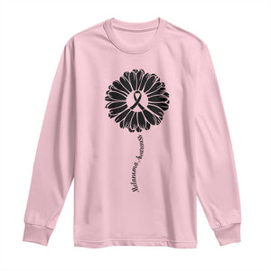 Melanoma Awareness Black Ribbon Flower Long Sleeve Shirt Skin Cancer Fighter Gift TS12 Light Pink Print Your Wear