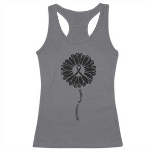 Melanoma Awareness Black Ribbon Flower Racerback Tank Top Skin Cancer Fighter Gift TS12 Charcoal Print Your Wear