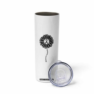 Melanoma Awareness Black Ribbon Flower Skinny Tumbler Skin Cancer Fighter Gift TS12 Print Your Wear