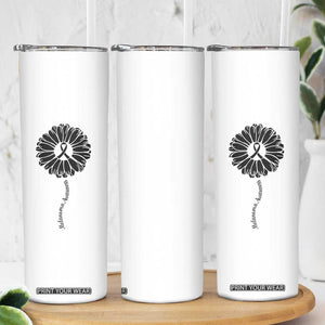 Melanoma Awareness Black Ribbon Flower Skinny Tumbler Skin Cancer Fighter Gift TS12 Print Your Wear