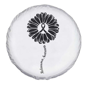 Melanoma Awareness Black Ribbon Flower Spare Tire Cover Skin Cancer Fighter Gift TS12 Print Your Wear