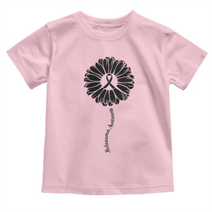 Melanoma Awareness Black Ribbon Flower Toddler T Shirt Skin Cancer Fighter Gift TS12 Light Pink Print Your Wear
