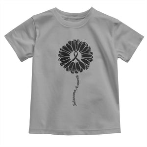 Melanoma Awareness Black Ribbon Flower Toddler T Shirt Skin Cancer Fighter Gift TS12 Sport Gray Print Your Wear