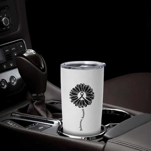 Melanoma Awareness Black Ribbon Flower Tumbler Cup Skin Cancer Fighter Gift TS12 Print Your Wear