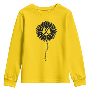 Melanoma Awareness Black Ribbon Flower Youth Sweatshirt Skin Cancer Fighter Gift TS12 Daisy Print Your Wear