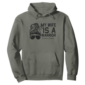 My Wife Is A Warrior Hoodie Melanoma Awareness Husband Gift TS12 Military Green Print Your Wear