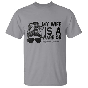 My Wife Is A Warrior T Shirt Melanoma Awareness Husband Gift TS12 Sport Gray Print Your Wear