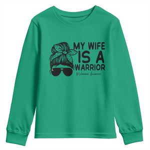 My Wife Is A Warrior Youth Sweatshirt Melanoma Awareness Husband Gift TS12 Irish Green Print Your Wear