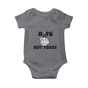 Melanoma Fighter Gift Baby Onesie Funny Skeleton Nope Not Today TS12 Charcoal Print Your Wear