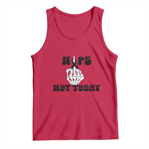 Melanoma Fighter Gift Tank Top Funny Skeleton Nope Not Today TS12 Red Print Your Wear