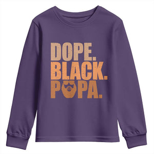 Dope Black Papa Youth Sweatshirt Proud African American Fathers Day Gift