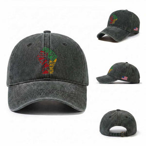 First Fathers Day Black Dad Washed Cotton Baseball Cap New Dad Gift