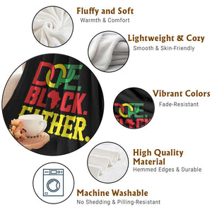 Dope Black Father Throw Blanket Proud Black Father Gift