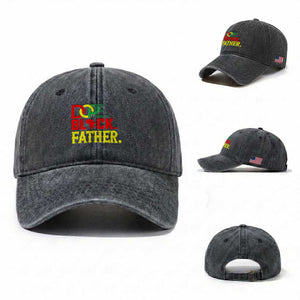 Dope Black Father Washed Cotton Baseball Cap Proud Black Father Gift