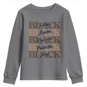 Father Leader Provider Protector King Youth Sweatshirt Proud Black Dad Gift