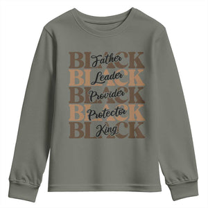 Father Leader Provider Protector King Youth Sweatshirt Proud Black Dad Gift