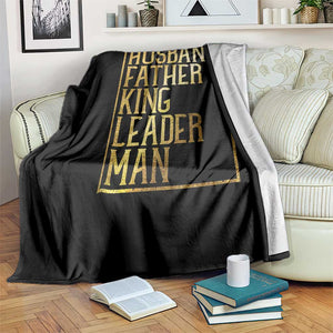 Husband Father King Leader Man Throw Blanket Proud Black Dad Gift