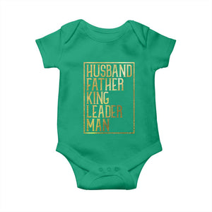 Husband Father King Leader Man Baby Onesie Proud Black Dad Gift