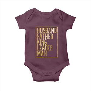 Husband Father King Leader Man Baby Onesie Proud Black Dad Gift