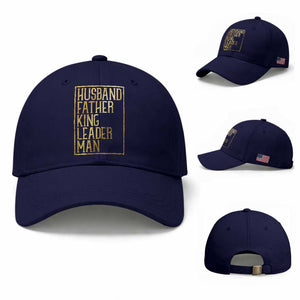 Husband Father King Leader Man Baseball Cap Proud Black Dad Gift