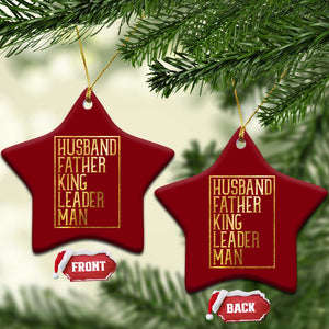 Husband Father King Leader Man Ceramic Ornament Proud Black Dad Gift
