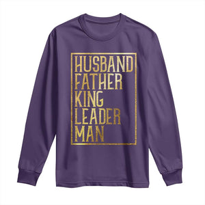 Husband Father King Leader Man Long Sleeve Shirt Proud Black Dad Gift