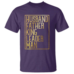 Husband Father King Leader Man T Shirt Proud Black Dad Gift