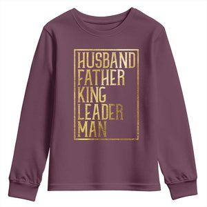 Husband Father King Leader Man Youth Sweatshirt Proud Black Dad Gift