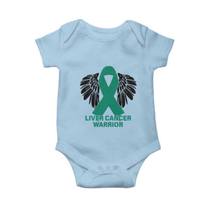 Liver Cancer Angel Warrior Wings Baby Onesie Green Ribbon Awareness Support Gift