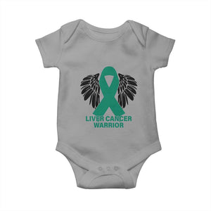 Liver Cancer Angel Warrior Wings Baby Onesie Green Ribbon Awareness Support Gift